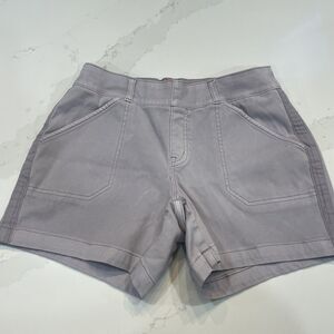 SPANX STRETCH 4” TWILL SHORTS Mauve Blush pull on slimming casual chino S